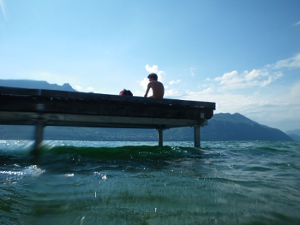 Baignade au lac du Bourget